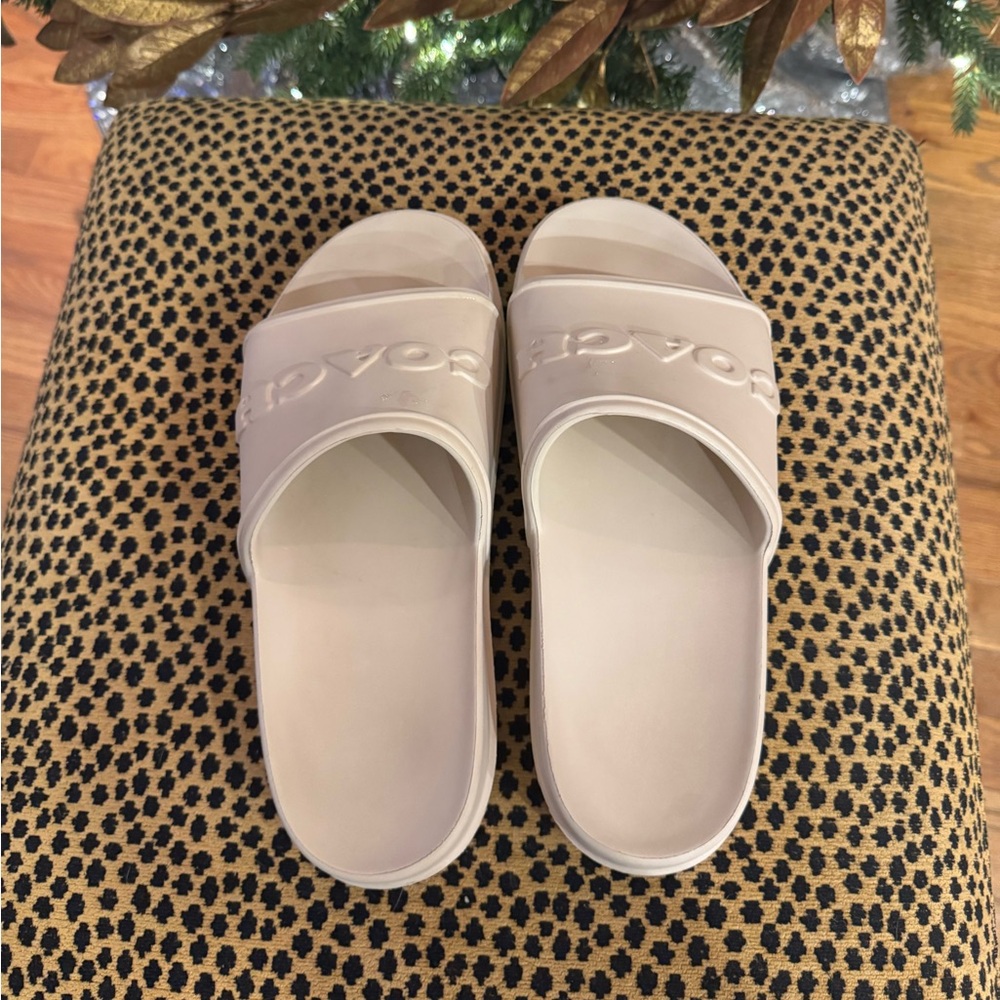 Coach Women's Beige Slide Sandals